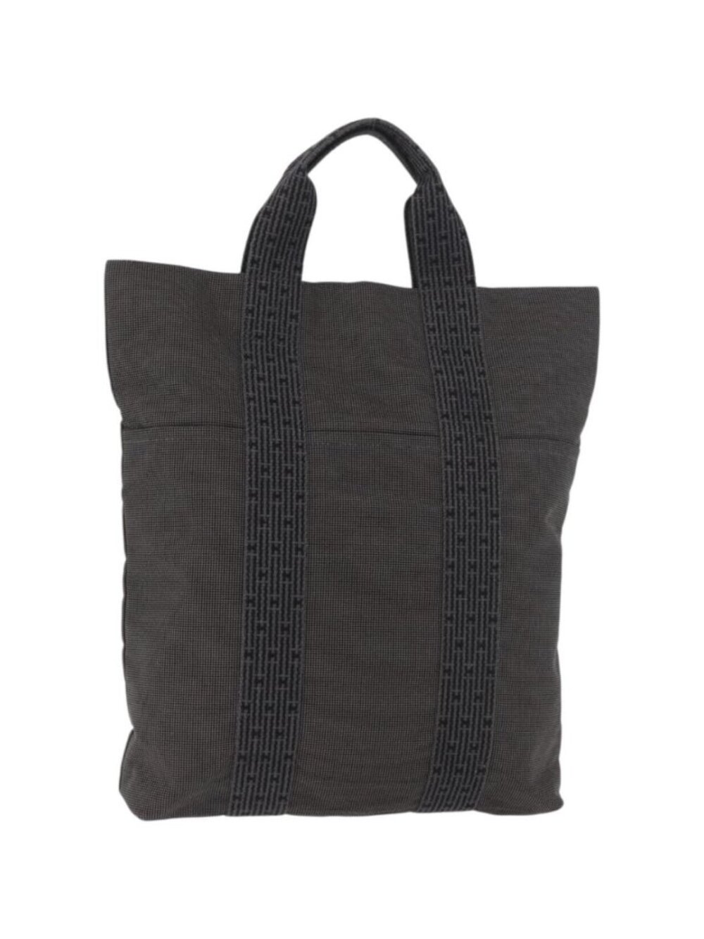 HERMES Her Line Tote Bag Canvas Gray Silver